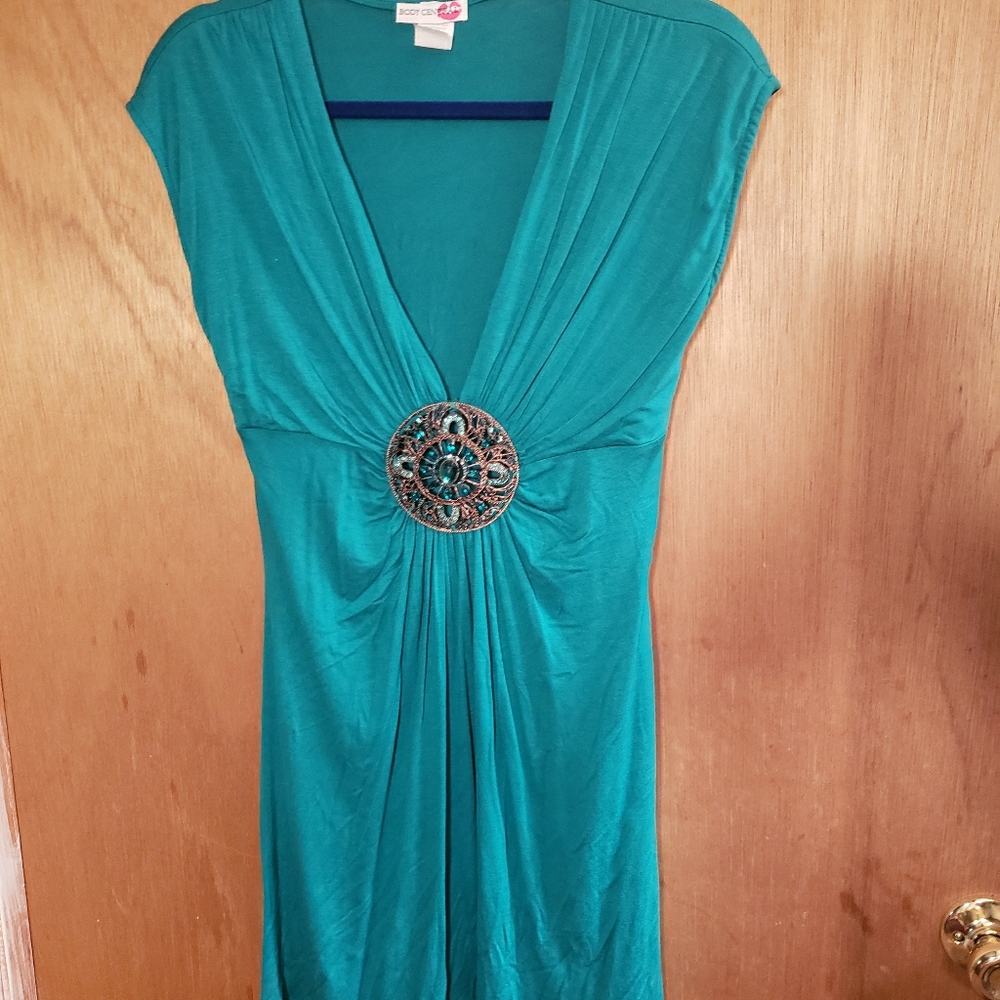 Women's CUTE teal dress with BLING attached!!
